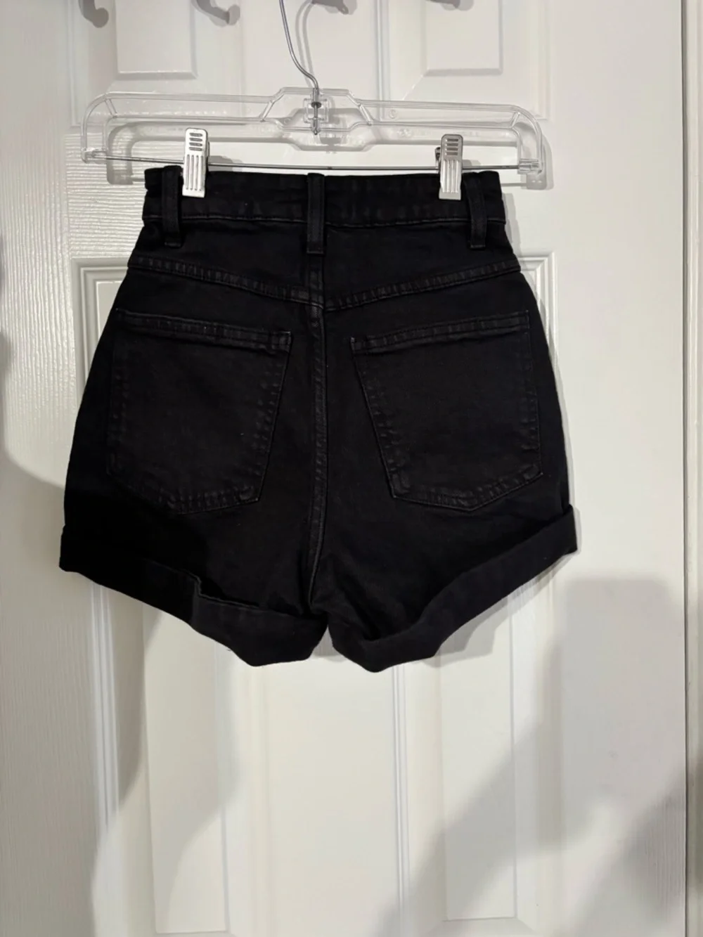 Cotton On Black High-Waist Rolled Hem Jean Shorts - Picture 3 of 7